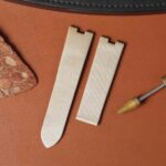 custom handmade Vanilla color satin fabric watch strap band replacement 11mm 20mm for Cartier Baignoire