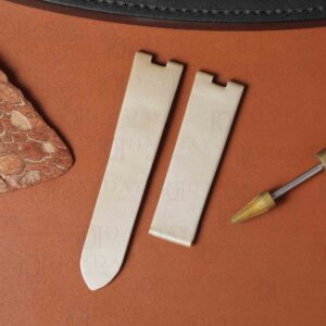 custom handmade Vanilla color satin fabric watch strap band replacement 11mm 20mm for Cartier Baignoire