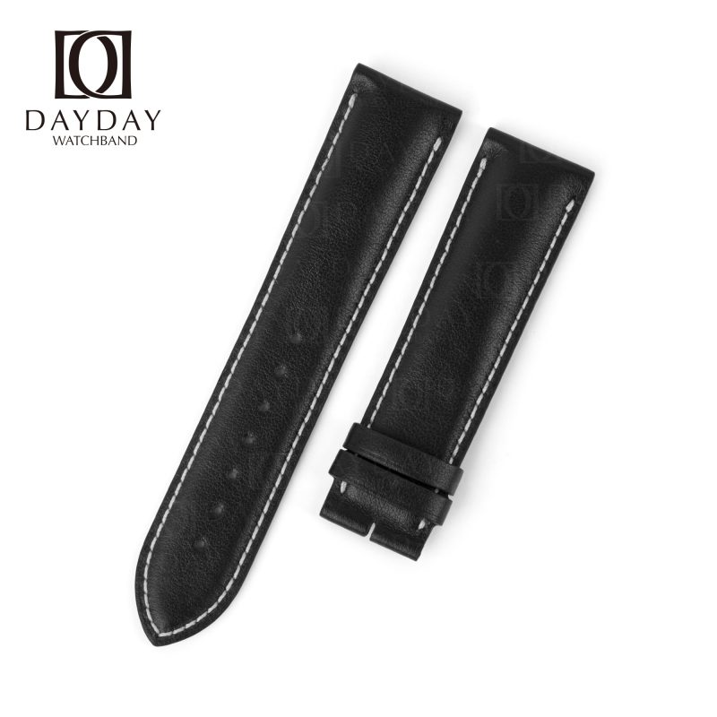 Custom handmade Black calf skin leather Breitling straps