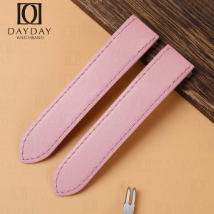 Custom pink calfskin leather quickswitch watch straps for cartier straps roadster-daydaywatchband