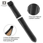 Custom handmade Black calf skin leather Breitling straps