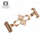 Rose gold steel cartier watch band deployment buckle for santos 100 watch for sale