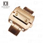Rose Gold steel cartier deployant buckle for santos 100 watch