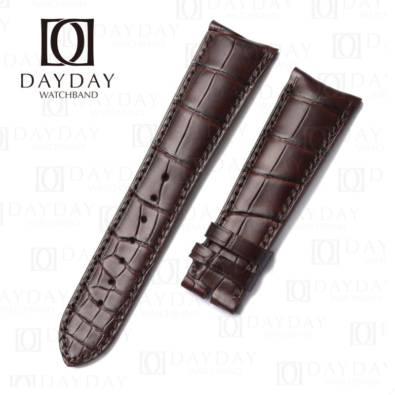 Custom brown Genuine crocodile leather girard perregaux replacement strap for Girard Perregaux Special Series 49805