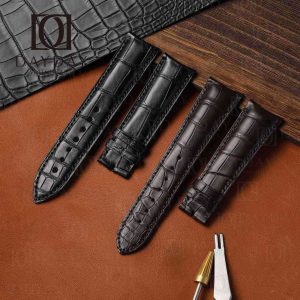 Custom black brown Genuine alligator leather girard perregaux watch bands for Girard Perregaux Special Series 49805