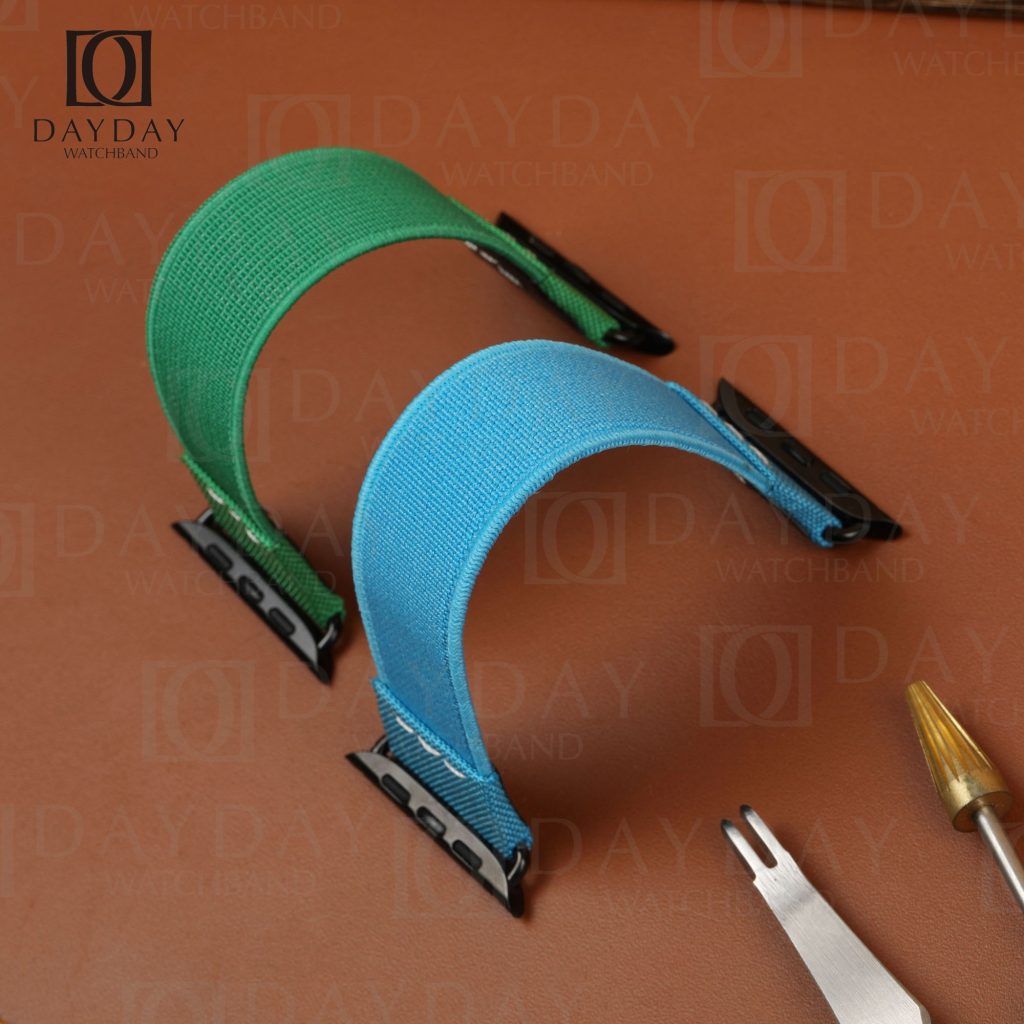 Aftermarket blue green nylon best Apple watch bracelet band for sale at low price (2)