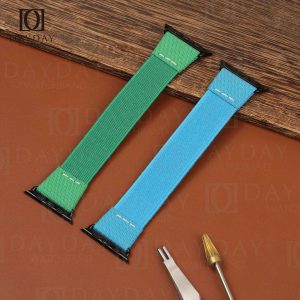 Aftermarket blue green nylon best Apple watch bracelet band for sale at low price