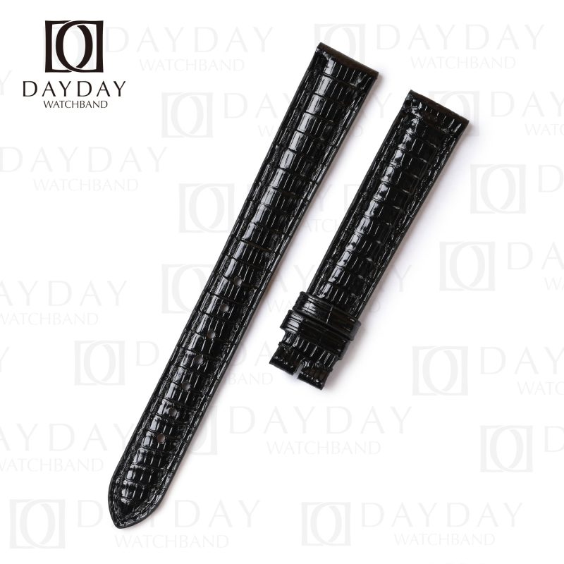 Bespoke Black Cartier lizard watch strap 18mm 20mm fit for Cartier Ronde Tank Solo (2)