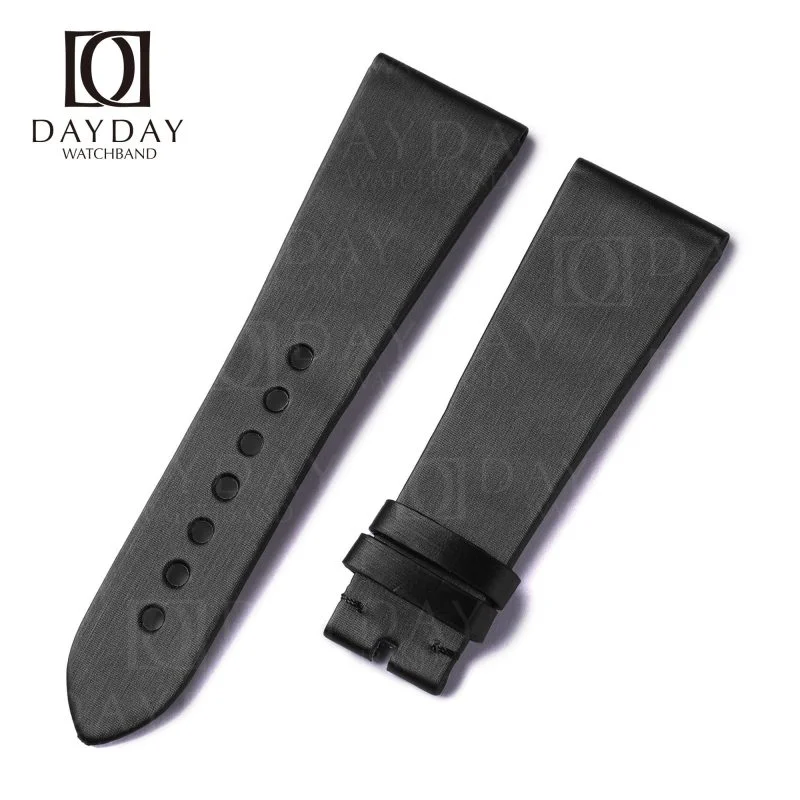 Bespoke Cartier Tank Divan straps Black pin buckle 24mm at low price