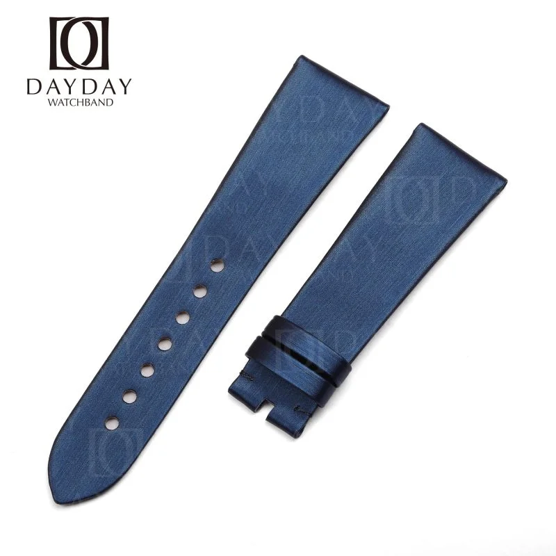 Bespoke Cartier Tank Divan straps Blue pin buckle 24mm at low price