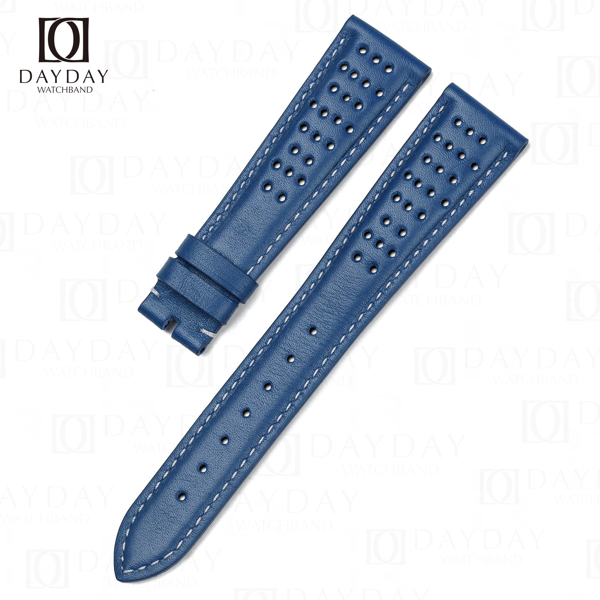 Bespoke blue calfskin Omega Speedmaster bracelet Flat end for Omega Seamaster, Speedmaster for sale