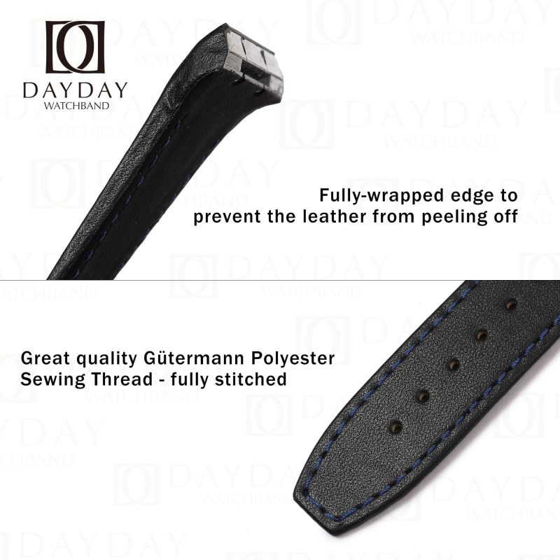 Buy best genuine calfskin Franck Muller Vanguard V32 full diamond qz V41 V45 replacement leather watch bands at discount price