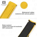 Bespoke high-quality durable yellow Rolex Daytona rubber bracelet replacement 20mm for sale