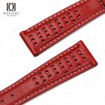 Bespoke red calfskin Omega Speedmaster bracelet Flat end for Omega Seamaster, Speedmaster for sale