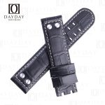 Buy Black crocodile leather 22mm Hamilton watch leather strap fit for Hamilton KHAKI Aviation Pilot Pioneer Chrono Quartz H76512733