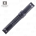 Buy Black crocodile leather 22mm Hamilton watch leather strap fit for Hamilton KHAKI Aviation Pilot Pioneer Chrono Quartz H76512733 (2)
