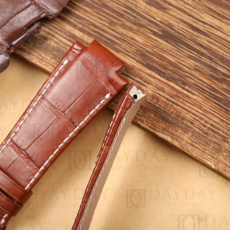 Buy Brown Girard Perregaux Laureato crocodile leather strap fit for Girard Laureato Evo3 80180 watch bands (1)