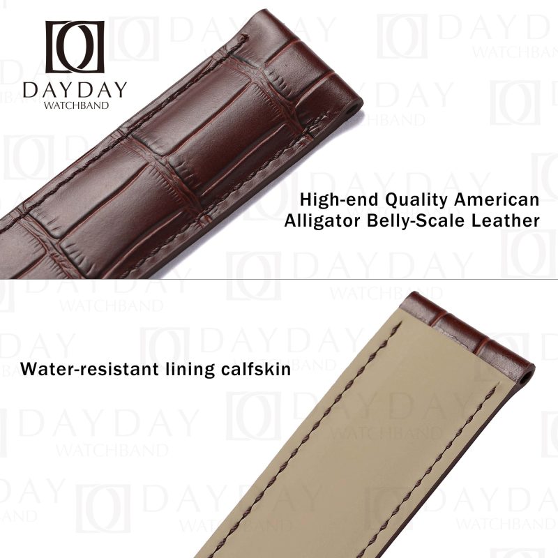 Buy Brown crocodile leather Hamilton watch leather strap fit for Hamilton Jazzmaster strap 22mm for Hamilton Jazzmaster, Hamilton American Classic, Khaki Aviation
