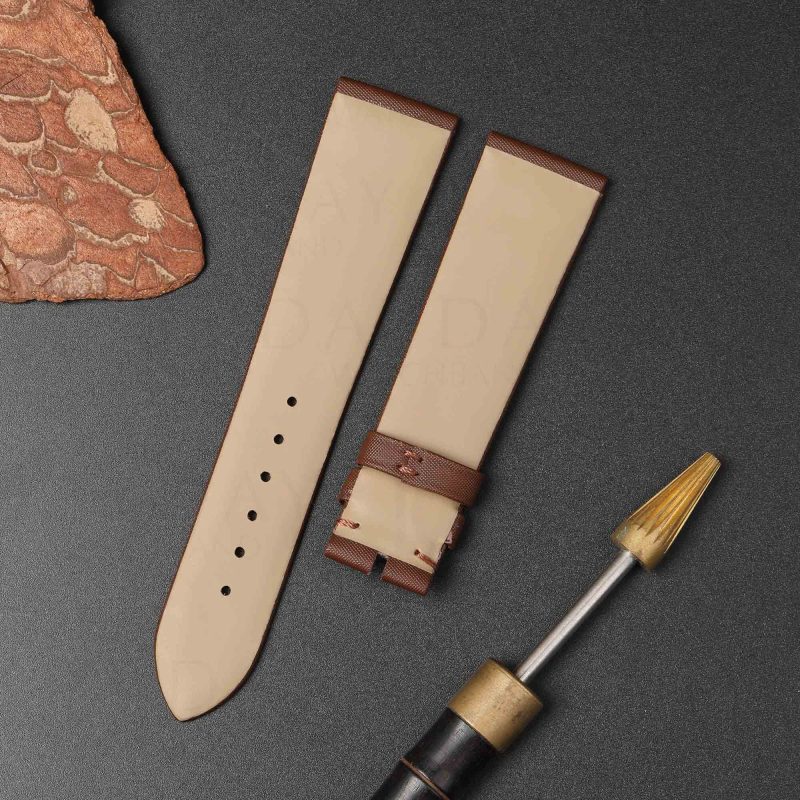 Buy Custom handcrafted Brown satin ladies Glashütte lady serenade replacement straps2