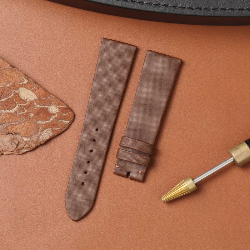 Buy Custom handcrafted Brown satin ladies Glashütte lady serenade replacement straps4
