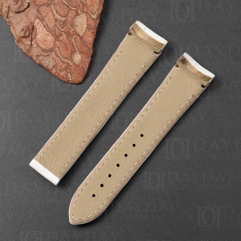Buy Custom handmade white alligator Omega Planet Ocean strap fit for Omega Seamaster Planet Ocean 600m replacement watch band (3)