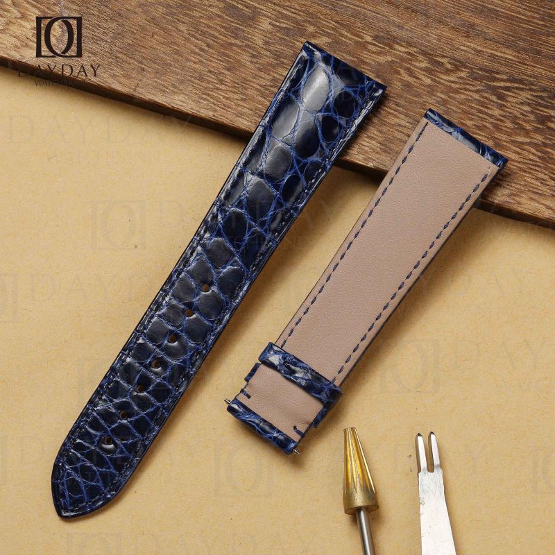Buy bespoke blue custom genuine alligator leather Grand Seiko strap for Grand Seiko Heritage Collection (2)