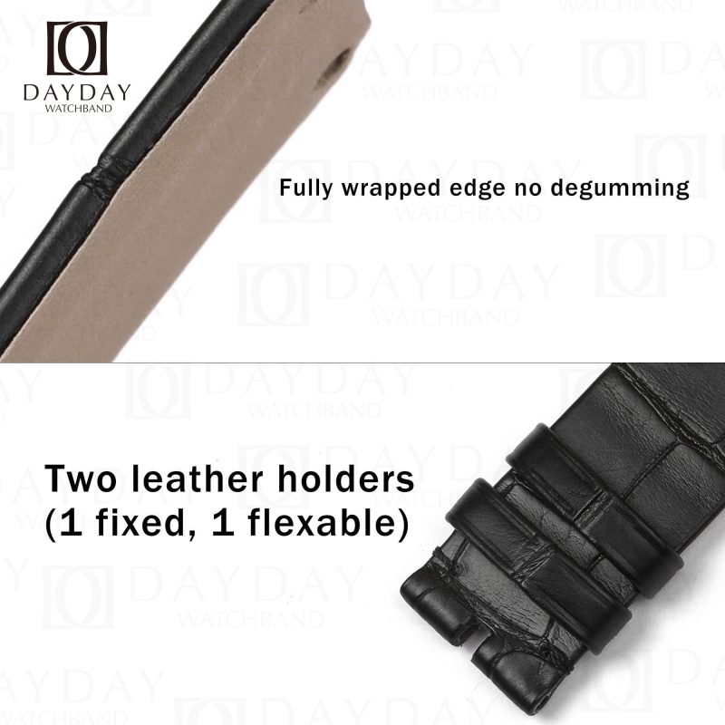 Buy bespoke custom black genuine alligator leather Piaget strap for Piaget Limelight Magic Hour watch at low price