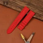 Buy bespoke red Epsom calfskin leather Pin Buckle Cartier watch straps for Cartier Tank Ronde Sole luxury watch