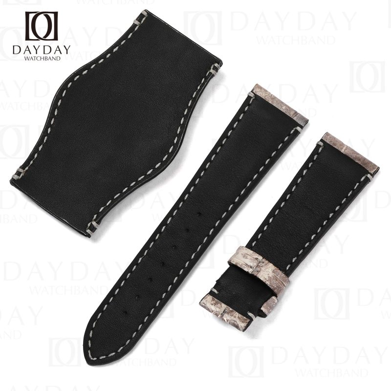 Buy best Himalayan alligator bund watch straps 20mm 22mm replacement for sale aftermarket for Tudor Black Bay 58 41 GMT Heritage Rolex Daytona, Omega Speedmaster, Oris, Seiko, Breitling