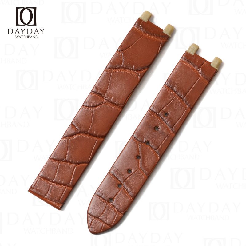 Buy best alligator leather handmade brown Omega De Ville leather strap fit for Omega De Ville Ladymatic watch