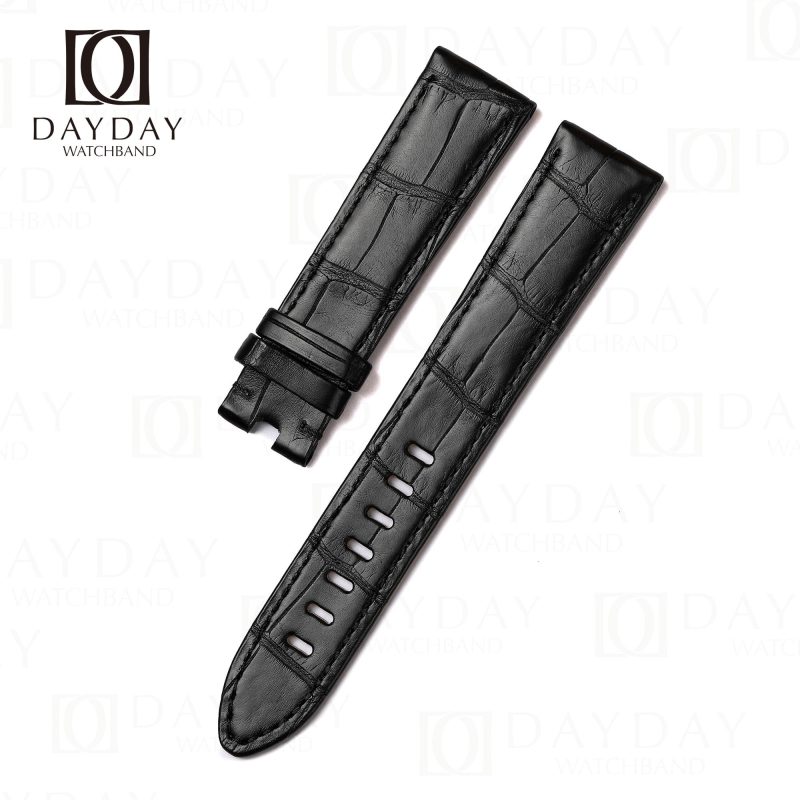 Buy best black alligator leather Montblanc Timewalker watch strap replacement aftermarket for Genuine Montblanc TimeWalker, Star Legacy (2)