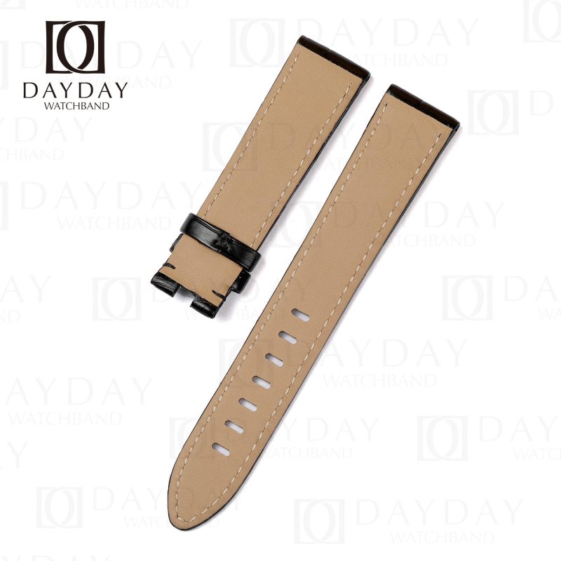 Buy best black alligator leather Montblanc Timewalker watch strap replacement aftermarket for Genuine Montblanc TimeWalker, Star Legacy