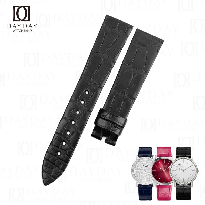 Buy black alligator custom Piaget watch leather quick switch Piaget watch leather strap for sale