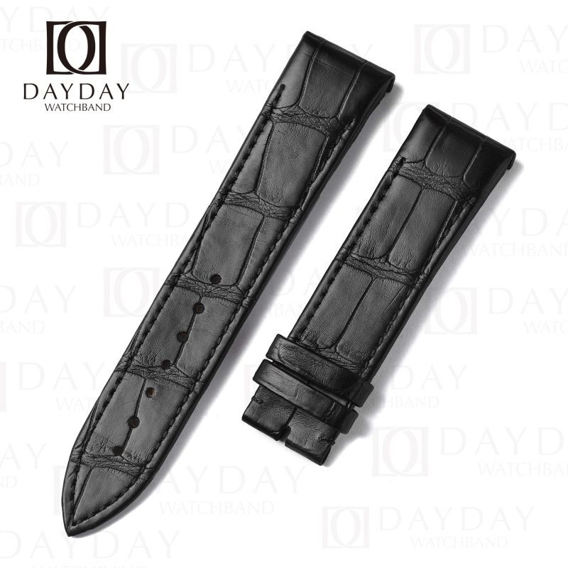 Buy black luxury custom JLC alligator leather strap 22mm for JLC Reverso Men's watch (2)