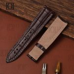Buy brown custom genuine crocodile leather Jaeger Lecoultre watch bands 22mm Fit for JLC Master compressor, Memovox, Chronograph, Diving