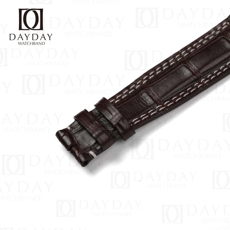 Buy brown luxury custom JLC alligator leather strap 21mm forJLC Master compressor, Memovox, Chronograph, Diving