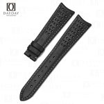 Buy custom black Premium calfskin leather Speedmaster Rally strap Curved end for Omega Seamaster, Speedmaster for sale