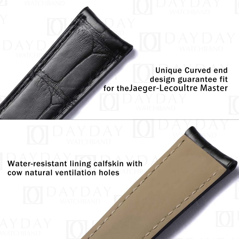 Buy custom genuine crocodile leather Jaeger Lecoultre watch strap 20mm 21mm Fit for Jaeger Lecoultre Master Ultra Thin (2)