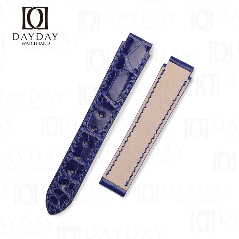 Buy custom handmade blue custom colors best real alligator leather strap replacement fit for Chopard La Strada ladies watch straps (4)