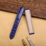Buy custom handmade blue custom colors best real alligator leather strap replacement fit for Chopard La Strada ladies watchband (1)