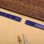 Buy custom handmade blue custom colors best real alligator leather strap replacement fit for Chopard La Strada ladies watchband (2)