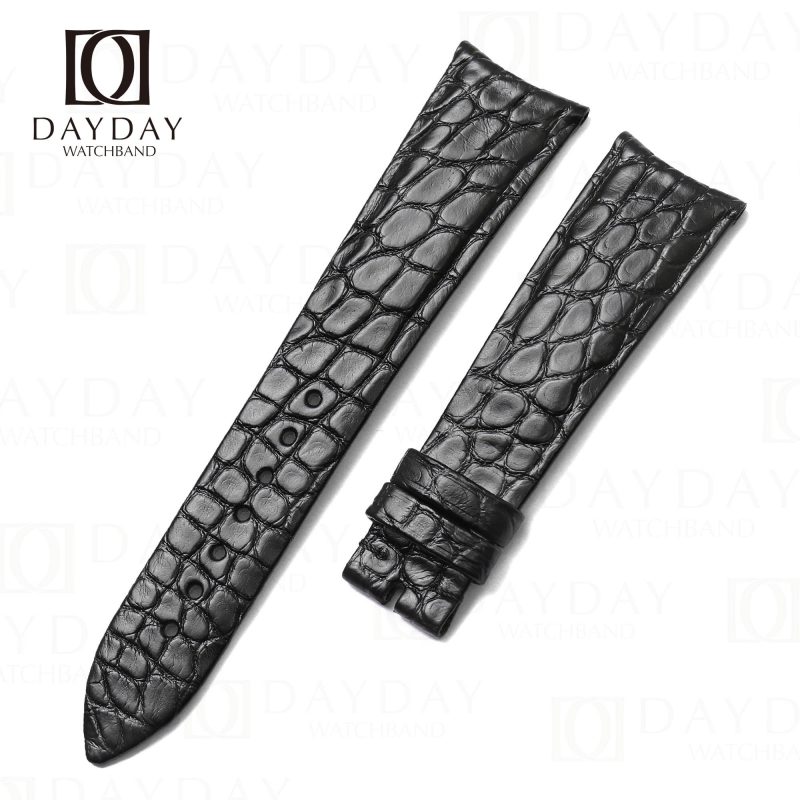 Buy great black Curved End alligator Girard Perregaux 1966 leather strap fit for Girard Perregaux rose gold 1966 38mm, 40mm, Full Calendar, Chronograph, Orion,WW TC, Dual time