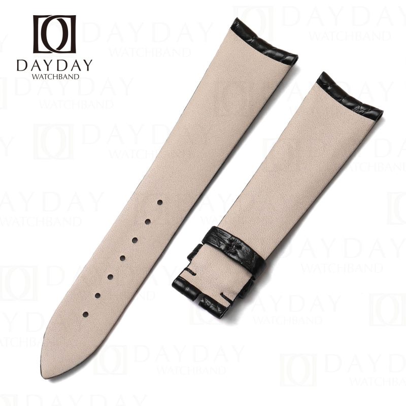 Buy great black Curved End alligator leather for GP 1966 alligator replacement strap fit for Girard Perregaux rose gold 1966 38mm, 40mm, Full Calendar, Chronograph, Orion,WW T