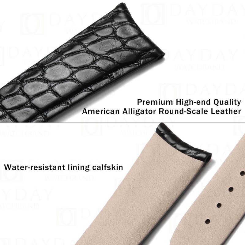 Black custom handmade watch straps for Girard Perregaux rose gold 1966 38mm, 40mm, Full Calendar, Chronograph, Orion,WW TC, Dual time, Small seconds, Infinity