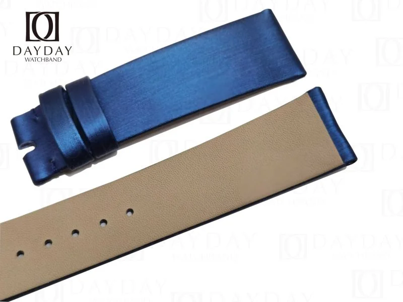 Buy handmade elegant blue satin Omega Deville watch strap for your Omega watch (2)