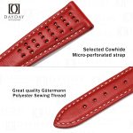 Buy handmade red top quality real calf leather Omega Speedmaster watch band Flat end aftermarket