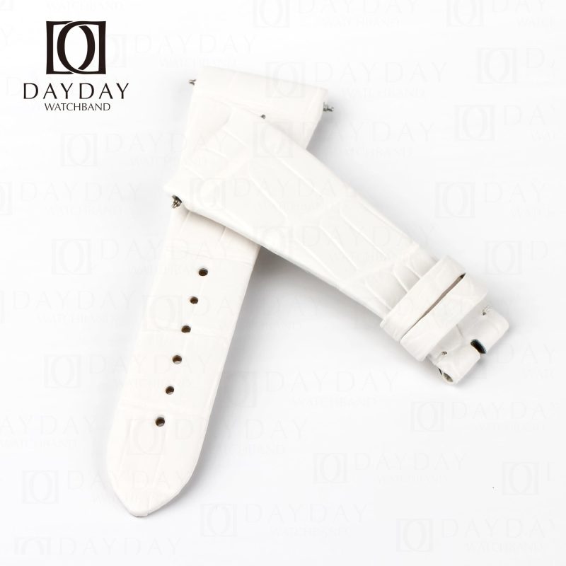 Buy high-end real alligator white Corum leather watch band for corum ti bridge lady