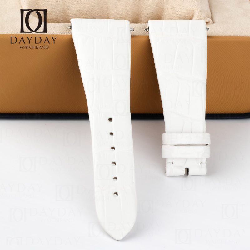 Buy high-end real alligator white Corum leather watch bands for corum ti bridge lady