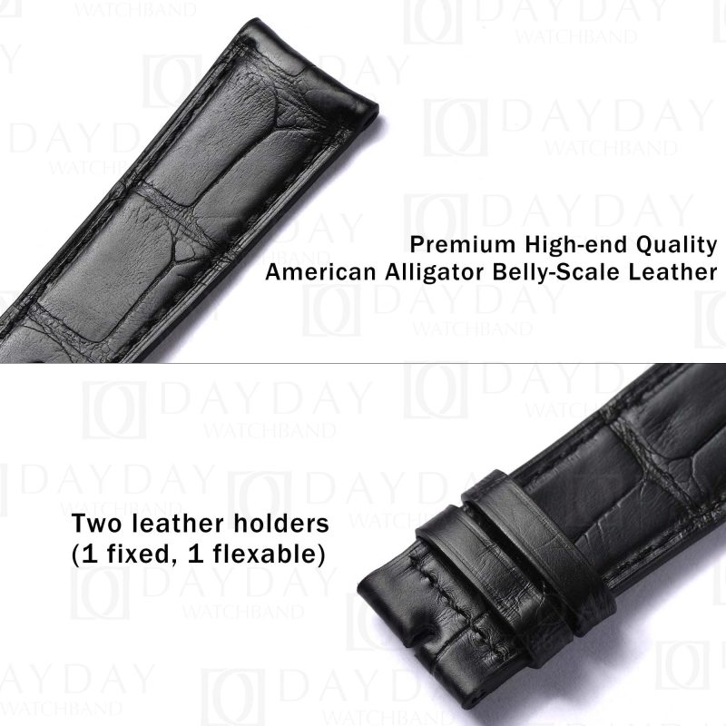 Buy replacement alligator watch straps for Jaeger Lecoultre JLC Master Ultra Thin, Master Perpetual, Master Compressor, Moon 20mm 21mm (3)