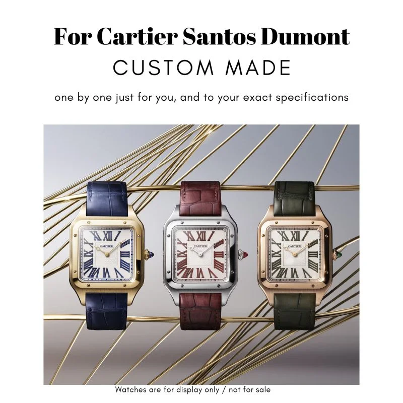 Blue alligator wtach straps fit for cartier santos dumont